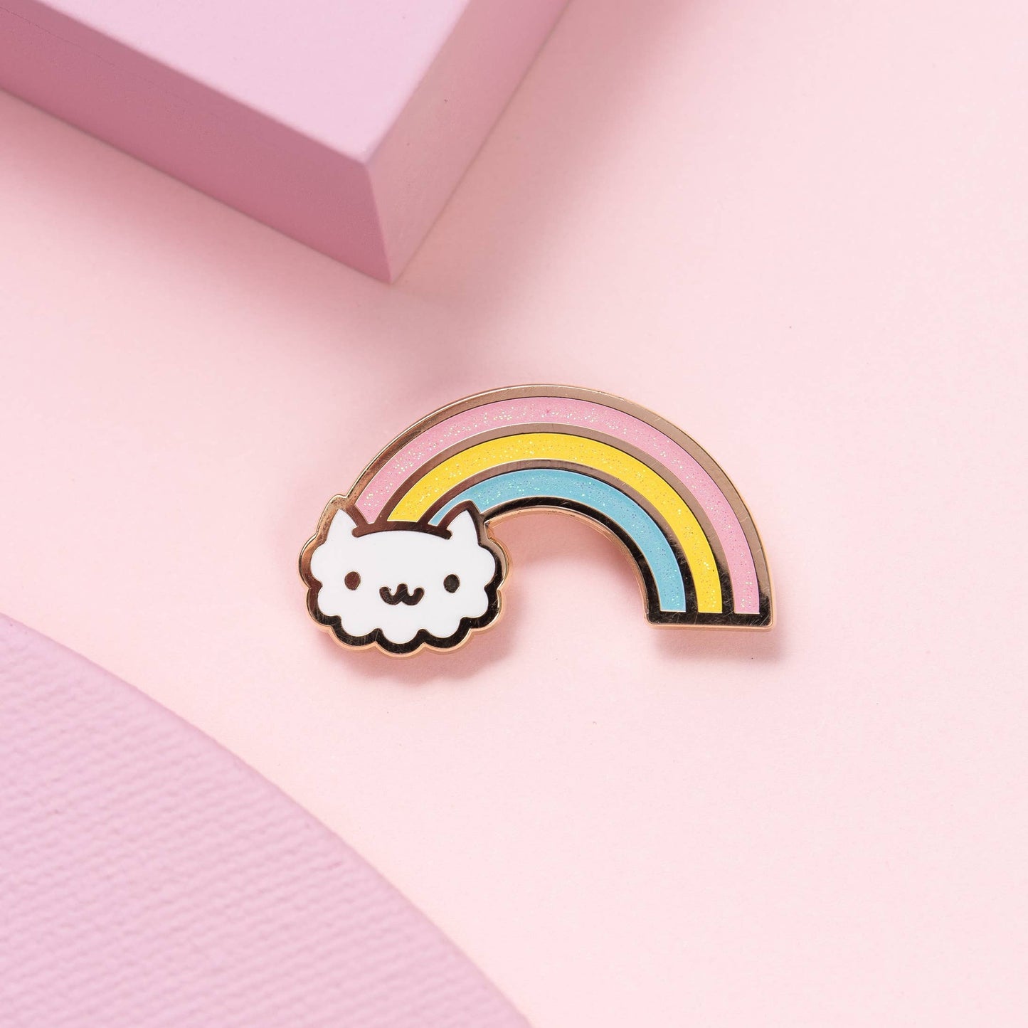 Cloud Kitten Rainbow Enamel Pin