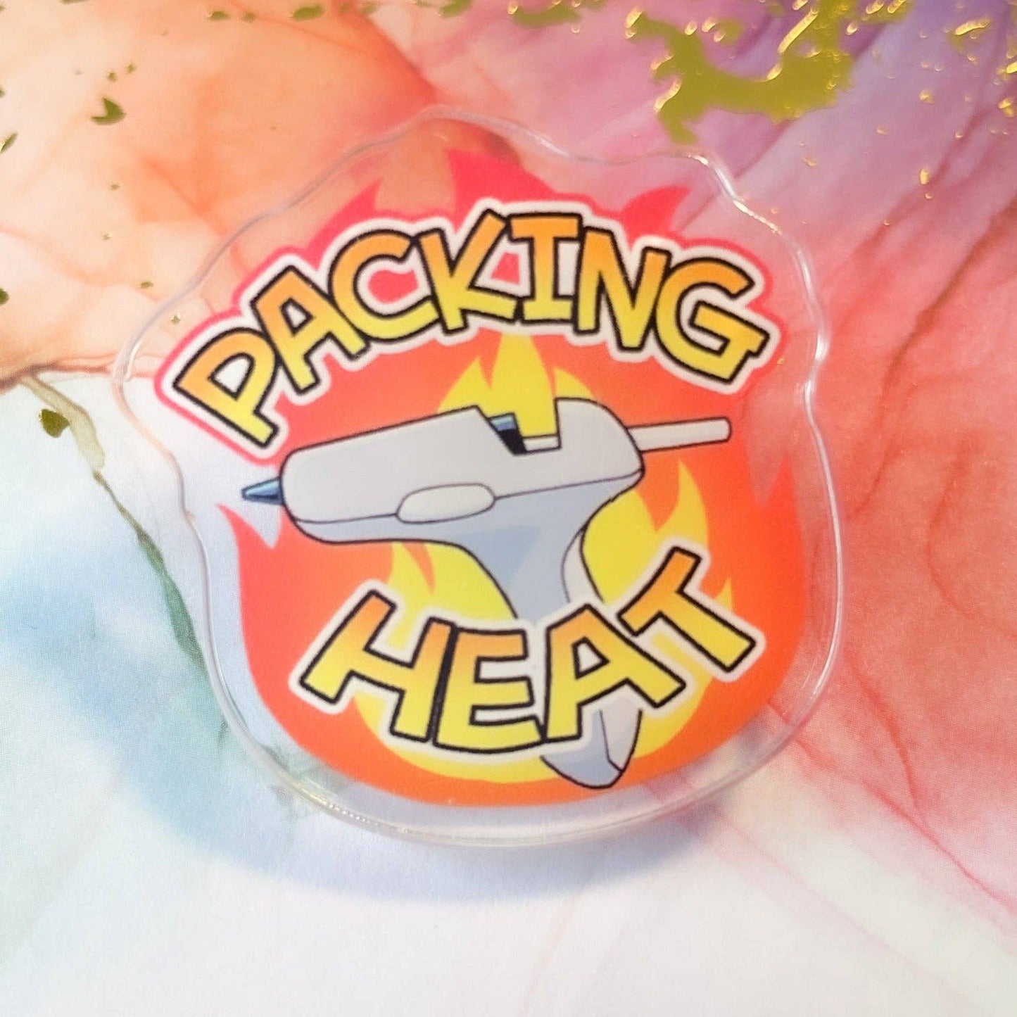 Packing Heat Acrylic Pin