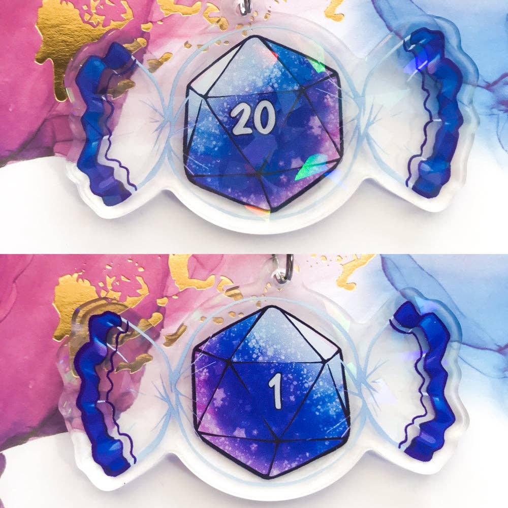 D20 Candy Holographic Acrylic Keychain